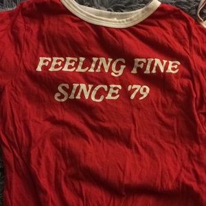 Red crop top tied in the front